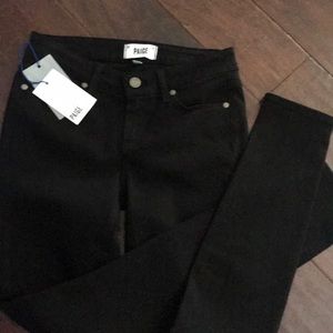 Paige ultra skinny black overdye jeans